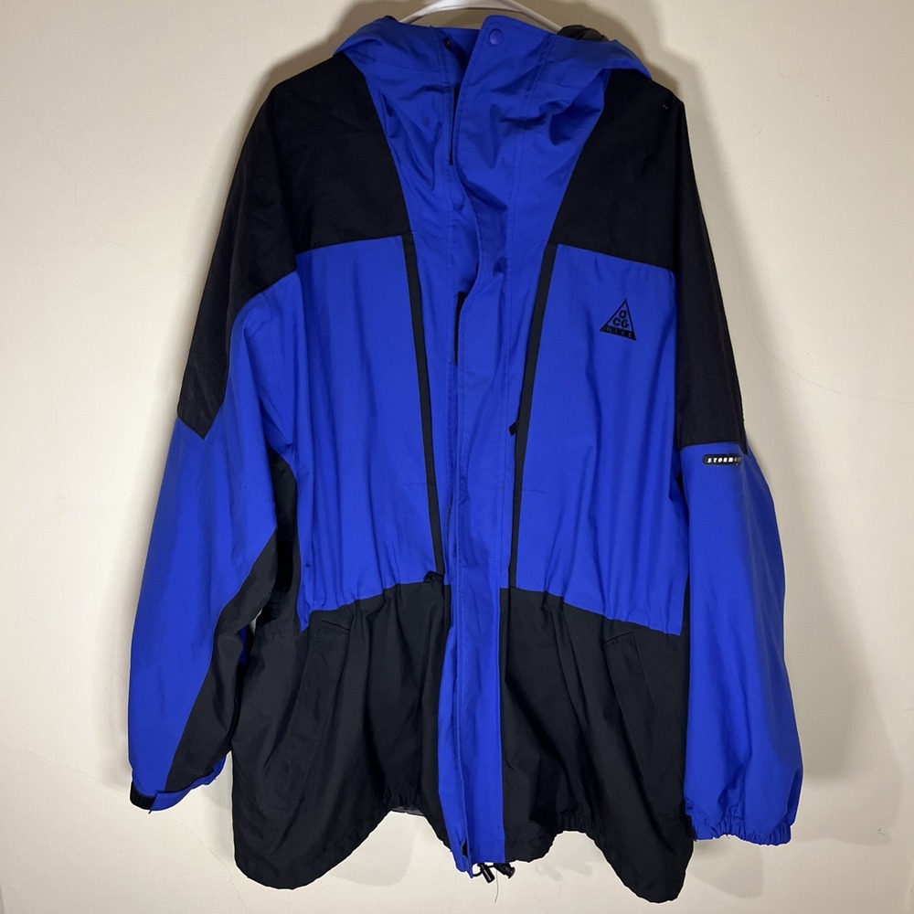 VTG 90's Nike ACG Storm‎ Fit Blue Light Mountain Parka Jacket Mens XLT EUC